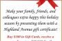 Holiday Gift Certificates Available!